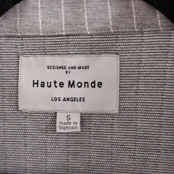 Haute Monde Blazer Sz S Gray Pinstripe Jacket Career Workwear Casual Preppy Glam - Picture 9 of 10
